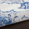 6' X 9' Ivory And Blue Medallion Area Rug