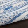 4' X 6' Ivory And Blue Distressed Area Rug