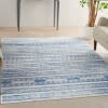 4' X 6' Ivory And Blue Distressed Area Rug