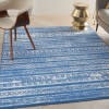 5' X 7' Light Blue And Ivory Distressed Area Rug