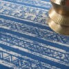 5' X 7' Light Blue And Ivory Distressed Area Rug