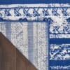 4' X 6' Navy Blue And Ivory Distressed Area Rug