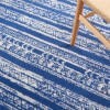 4' X 6' Navy Blue And Ivory Distressed Area Rug
