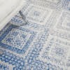 5'X7' Ivory And Blue Lattice Area Rug
