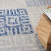 6' X 9' Gray And Blue Diamonds Area Rug