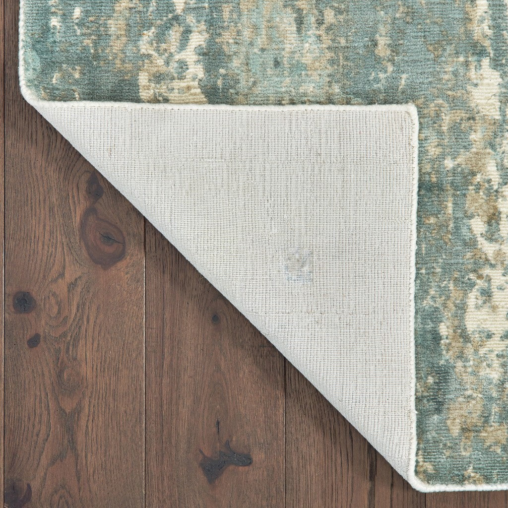 8' X 10' Blue And Gray Abstract Splash Indoor Area Rug