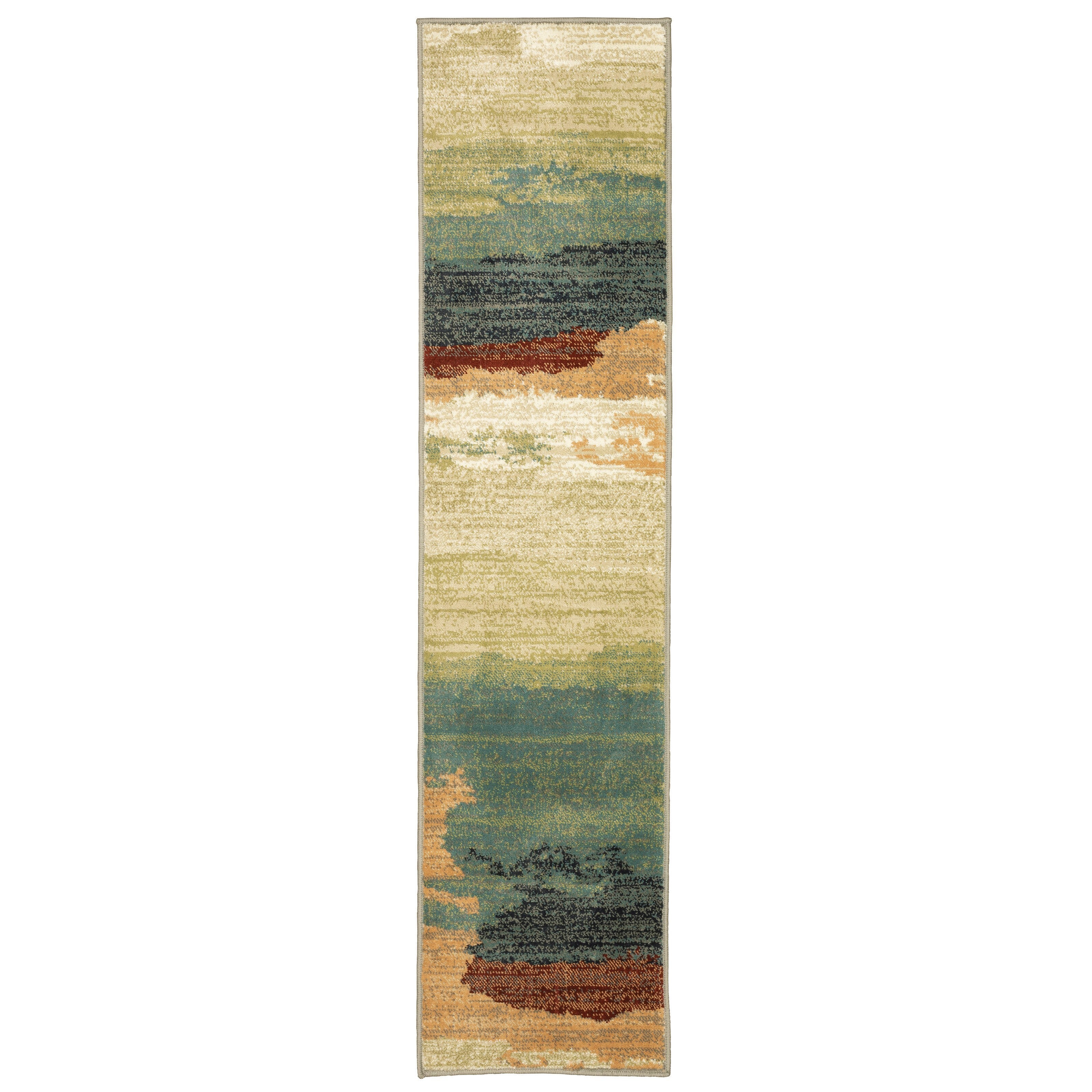 2' X 8' Modern Abstract Indoor Runner Rug