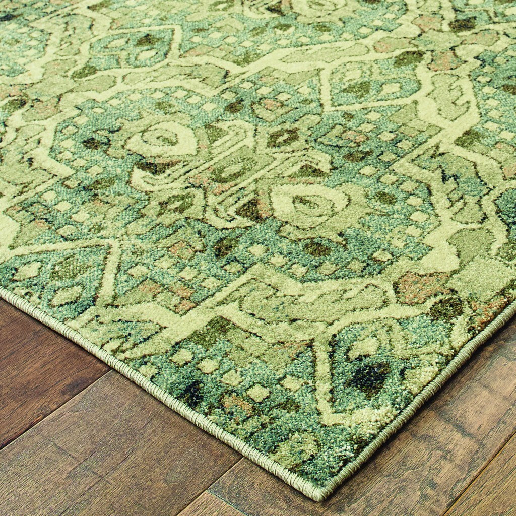 10'X13' Ivory And Blue Geometric Area Rug