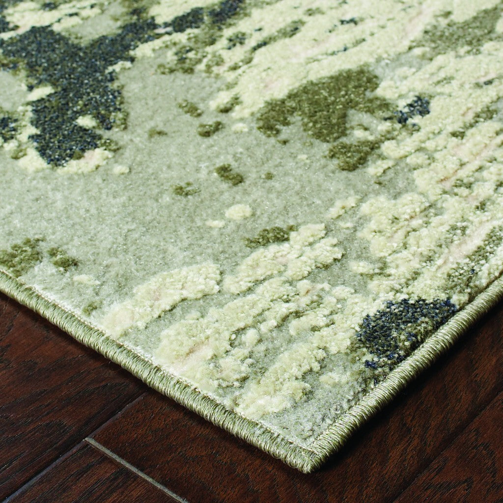 7'X10' Gray And Ivory Abstract Area Rug