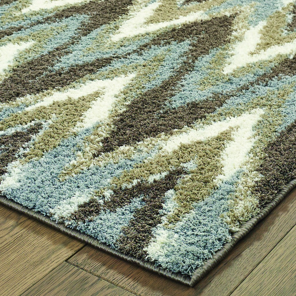 2'X3' Gray And Taupe Ikat Pattern Scatter Rug