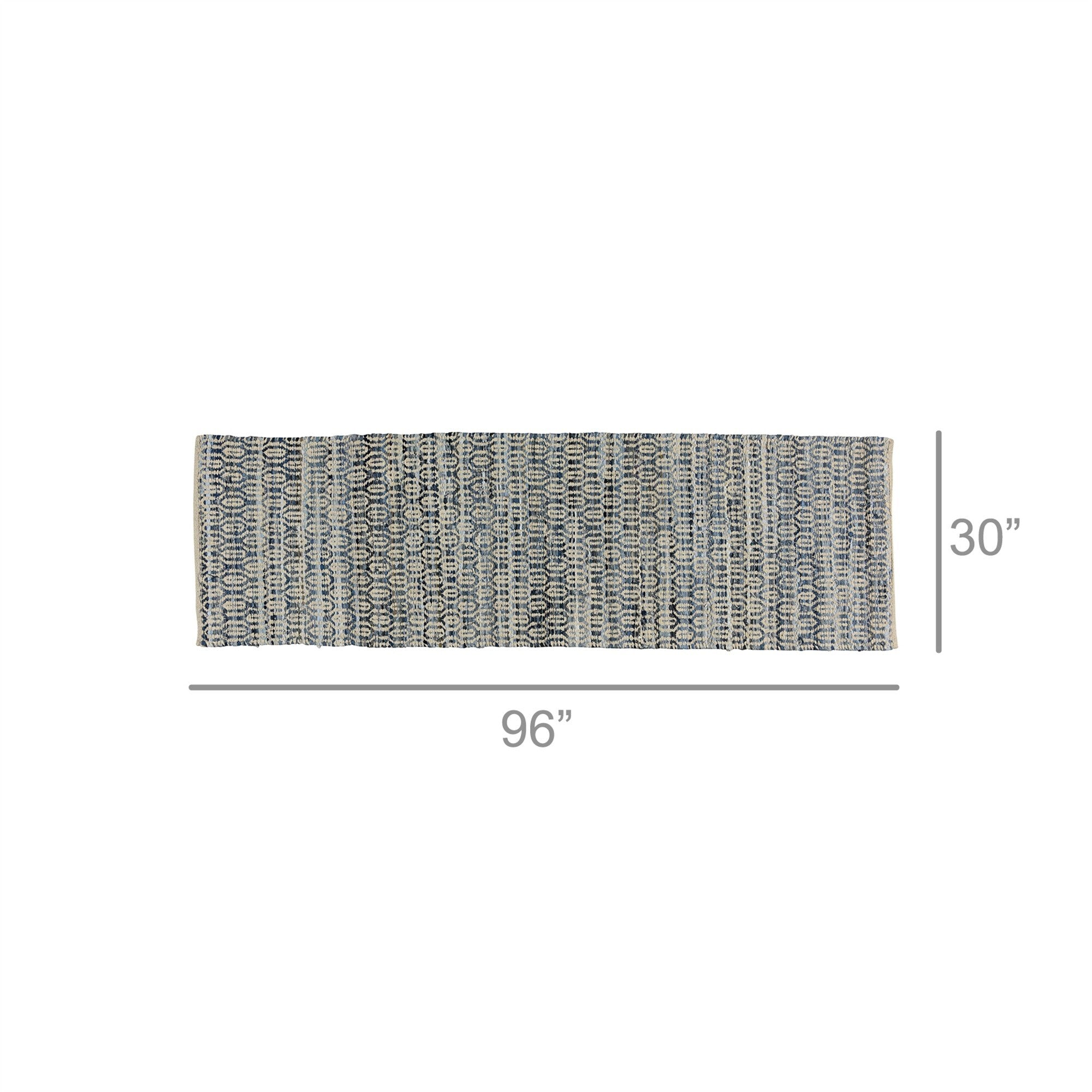 3' X 8' Blue And Gray Ogee Runner Rug