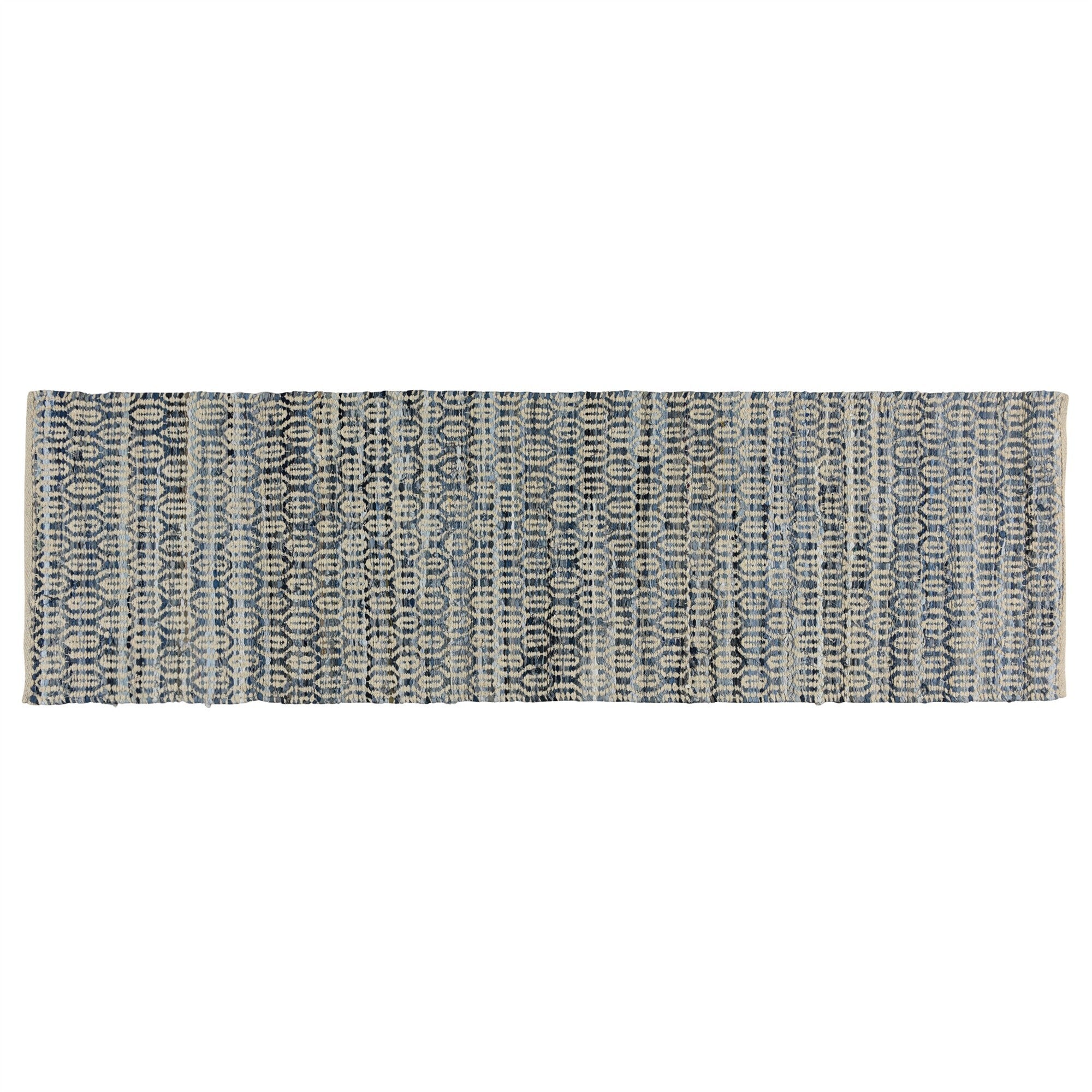3' X 8' Blue And Gray Ogee Runner Rug