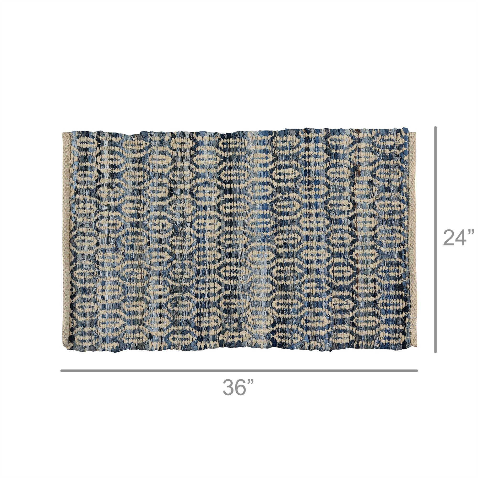 2' X 3' Blue And Gray Ogee Scatter Rug
