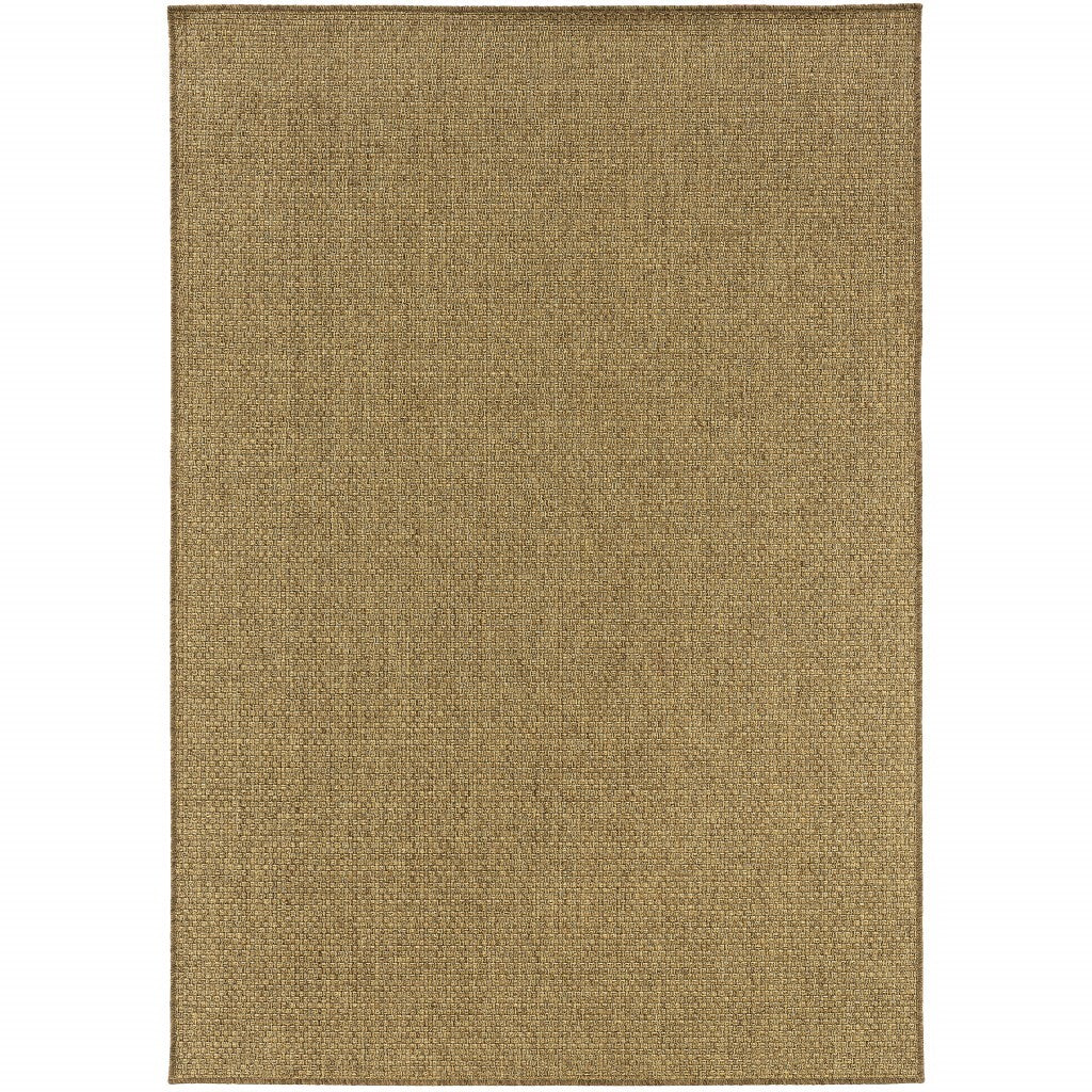 7'X10' Solid Tan Indoor Outdoor Area Rug