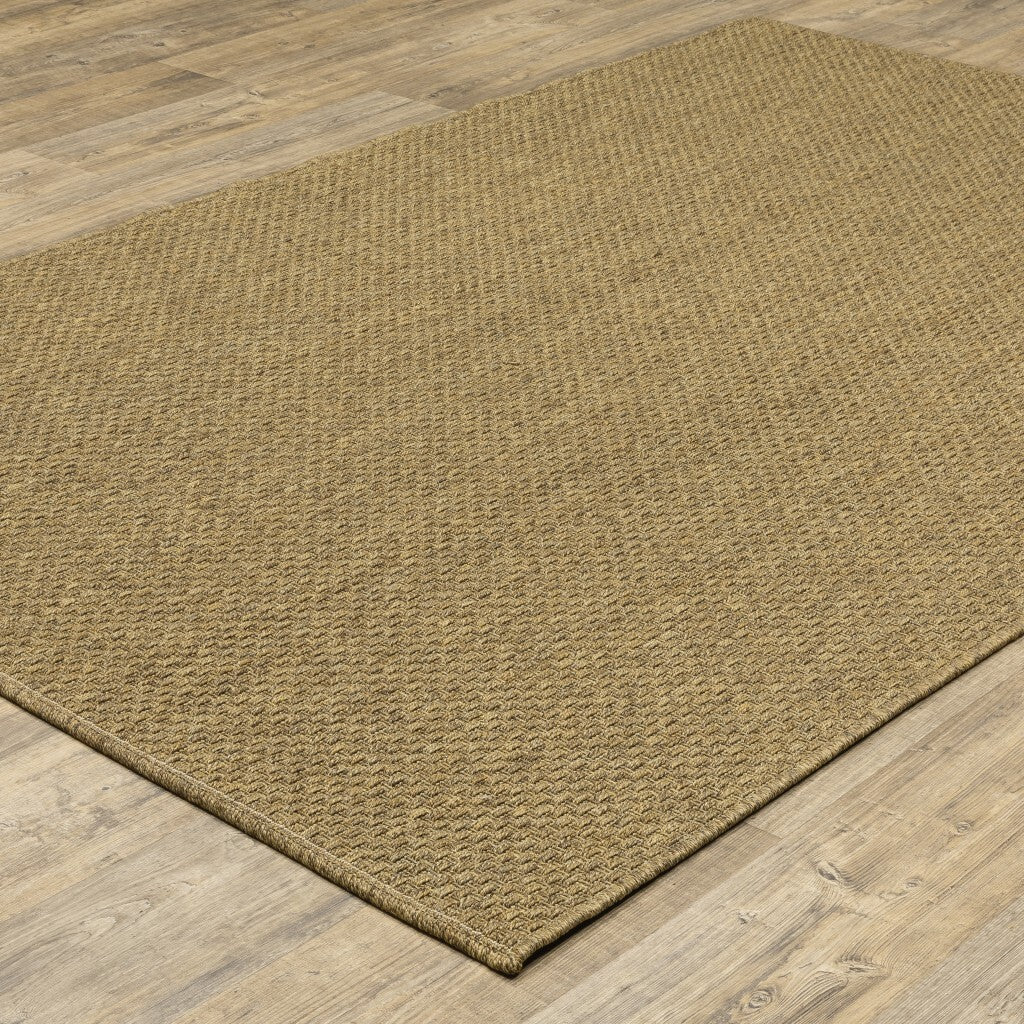 7'X10' Solid Tan Indoor Outdoor Area Rug