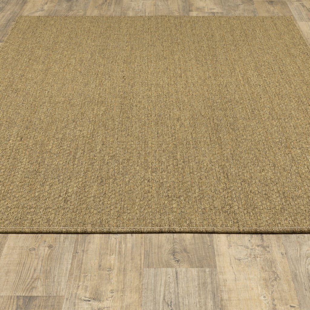 7'X10' Solid Tan Indoor Outdoor Area Rug