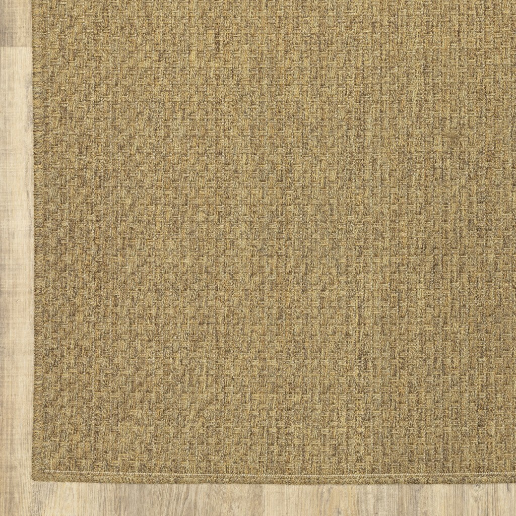 7'X10' Solid Tan Indoor Outdoor Area Rug