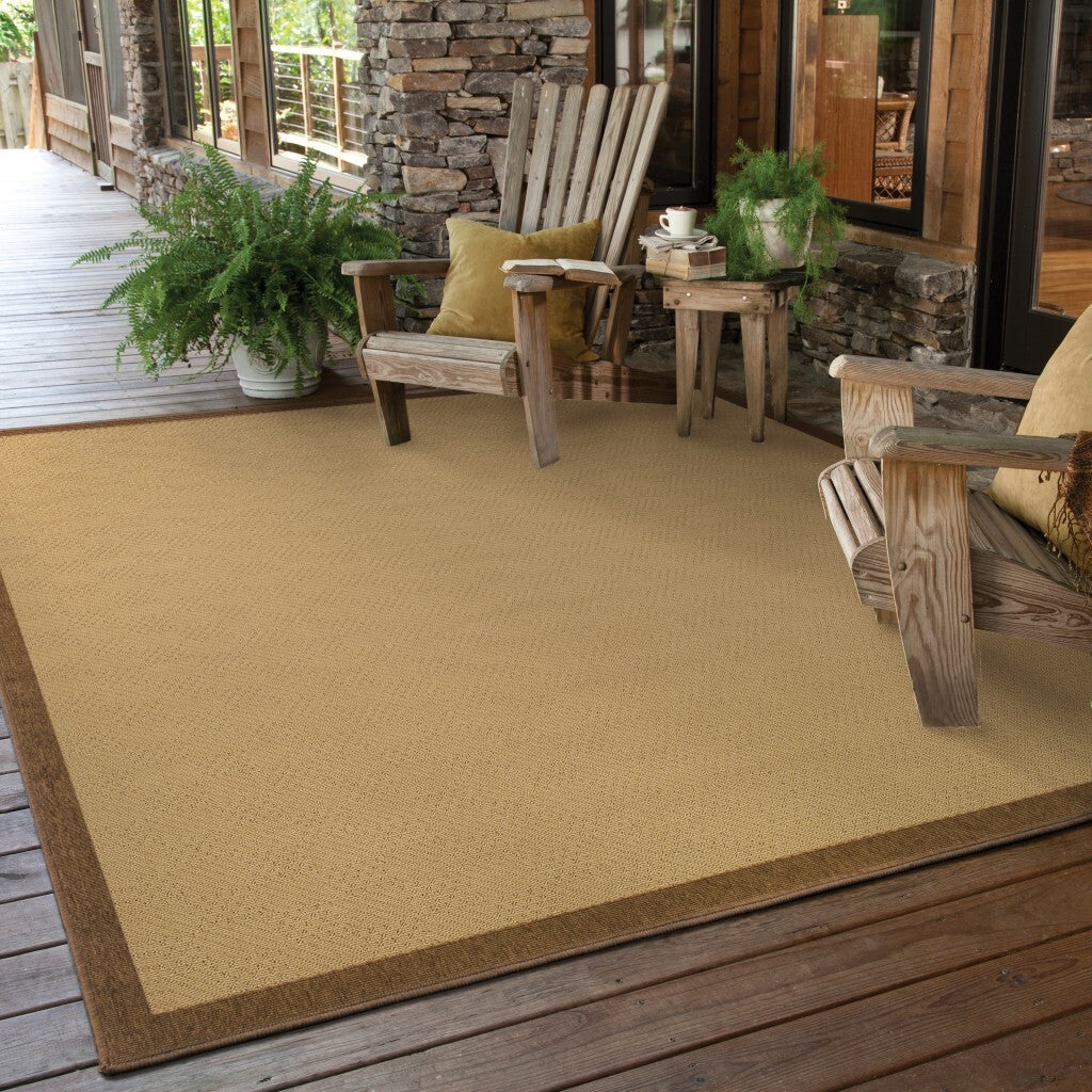2'X4' Beige And Brown Plain Indoor Outdoor Scatter Rug
