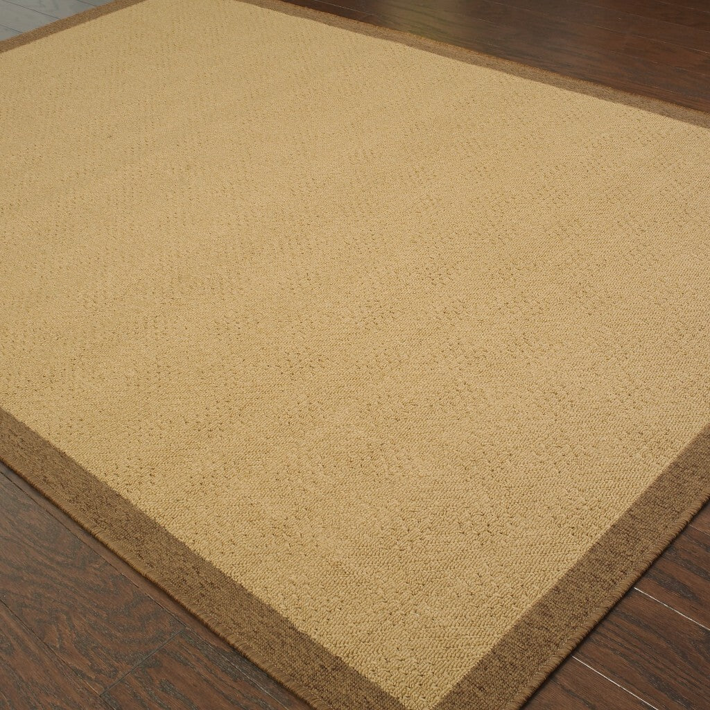 2'X4' Beige And Brown Plain Indoor Outdoor Scatter Rug