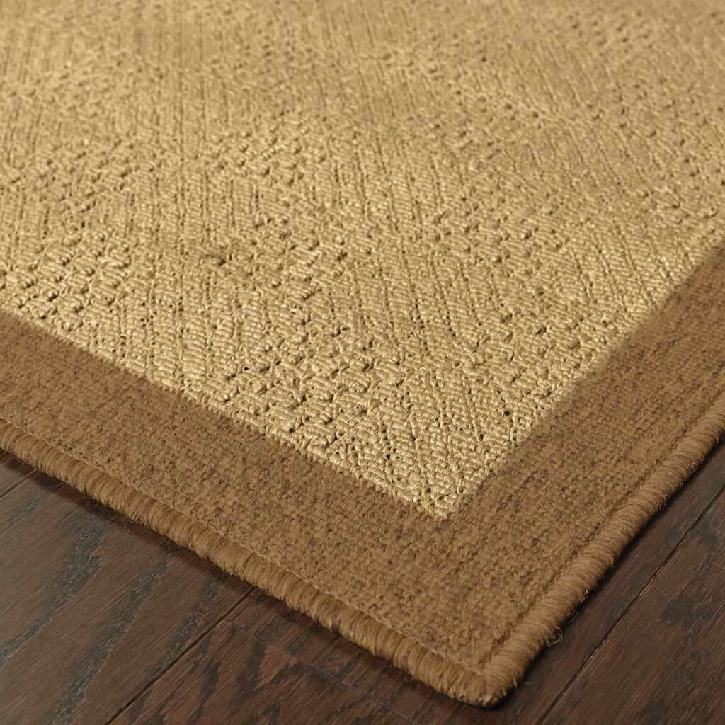 2'X4' Beige And Brown Plain Indoor Outdoor Scatter Rug