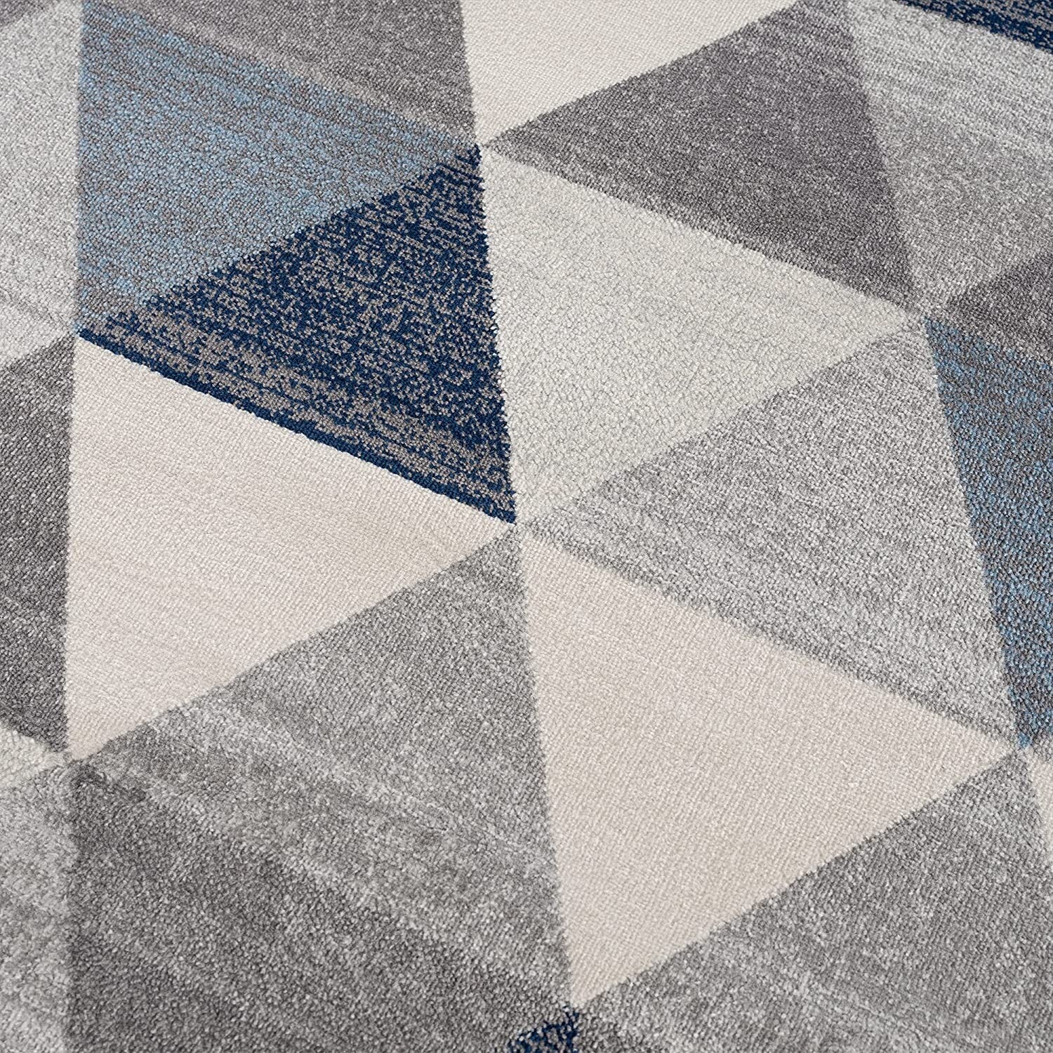 2' X 3' Navy Blue Geometric Diamond Scatter Rug