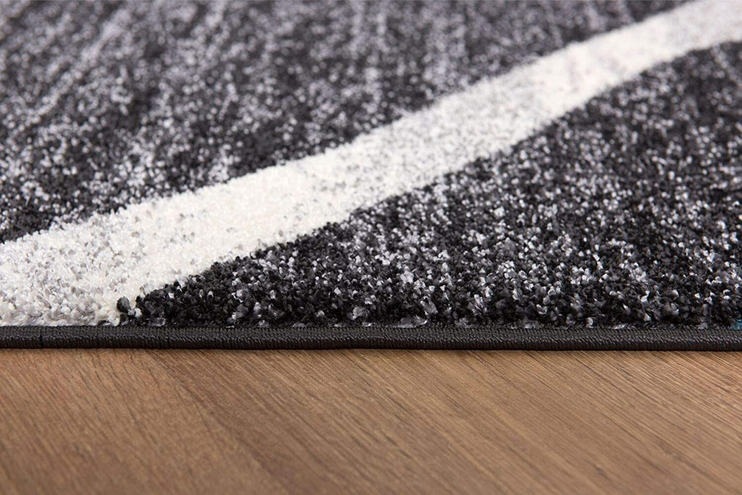 8' X 11' Distressed Black And Gray Abstract Area Rug