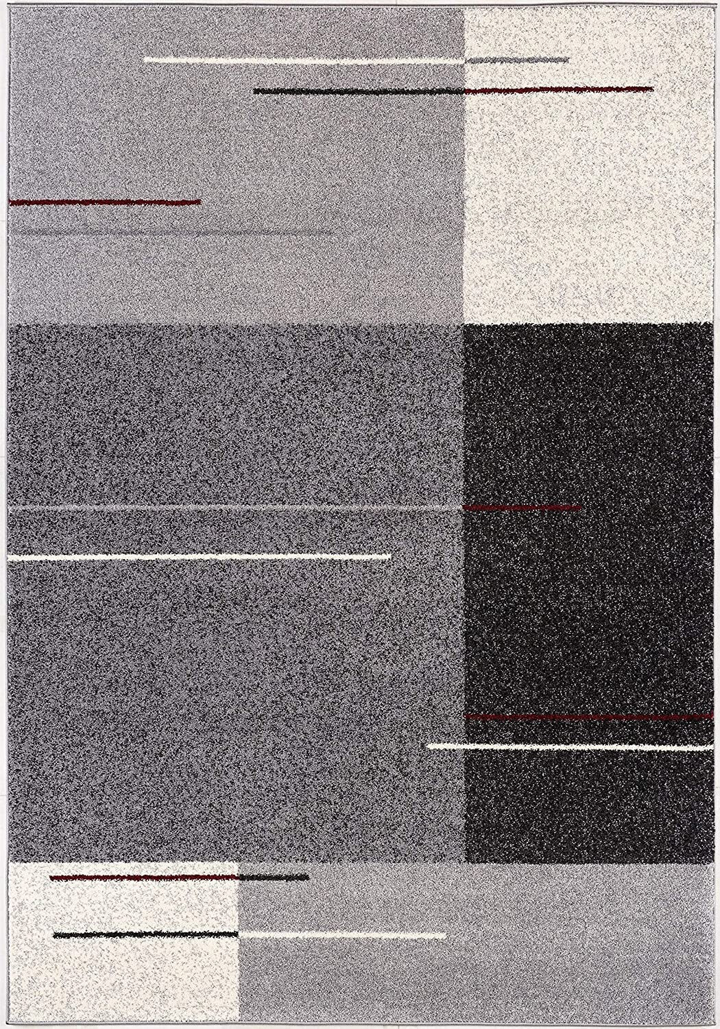 7' X 9' Gray Modern Geometric Area Rug