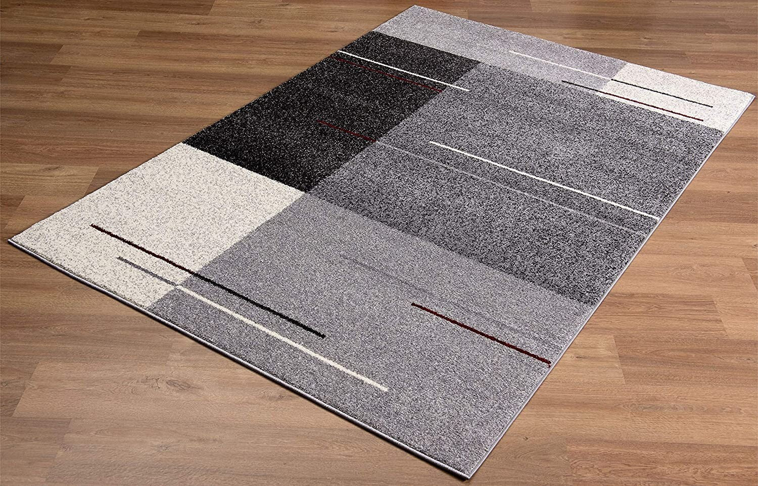 7' X 9' Gray Modern Geometric Area Rug
