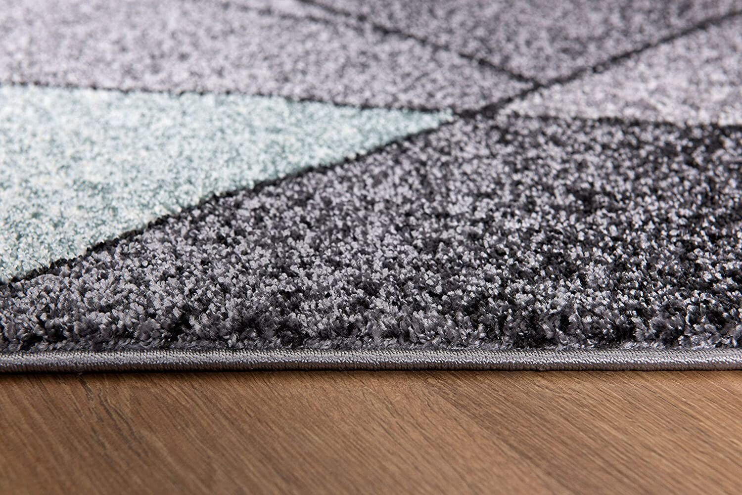 7' X 9' Gray And Blue Prism Pattern Area Rug