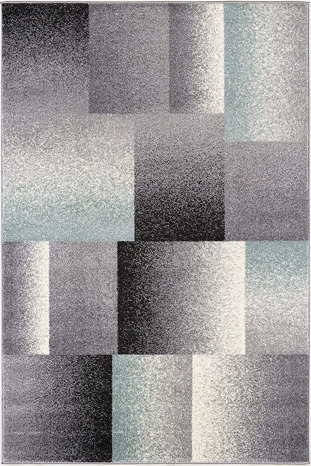 5' X 8' Gray Modern Geometric Area Rug