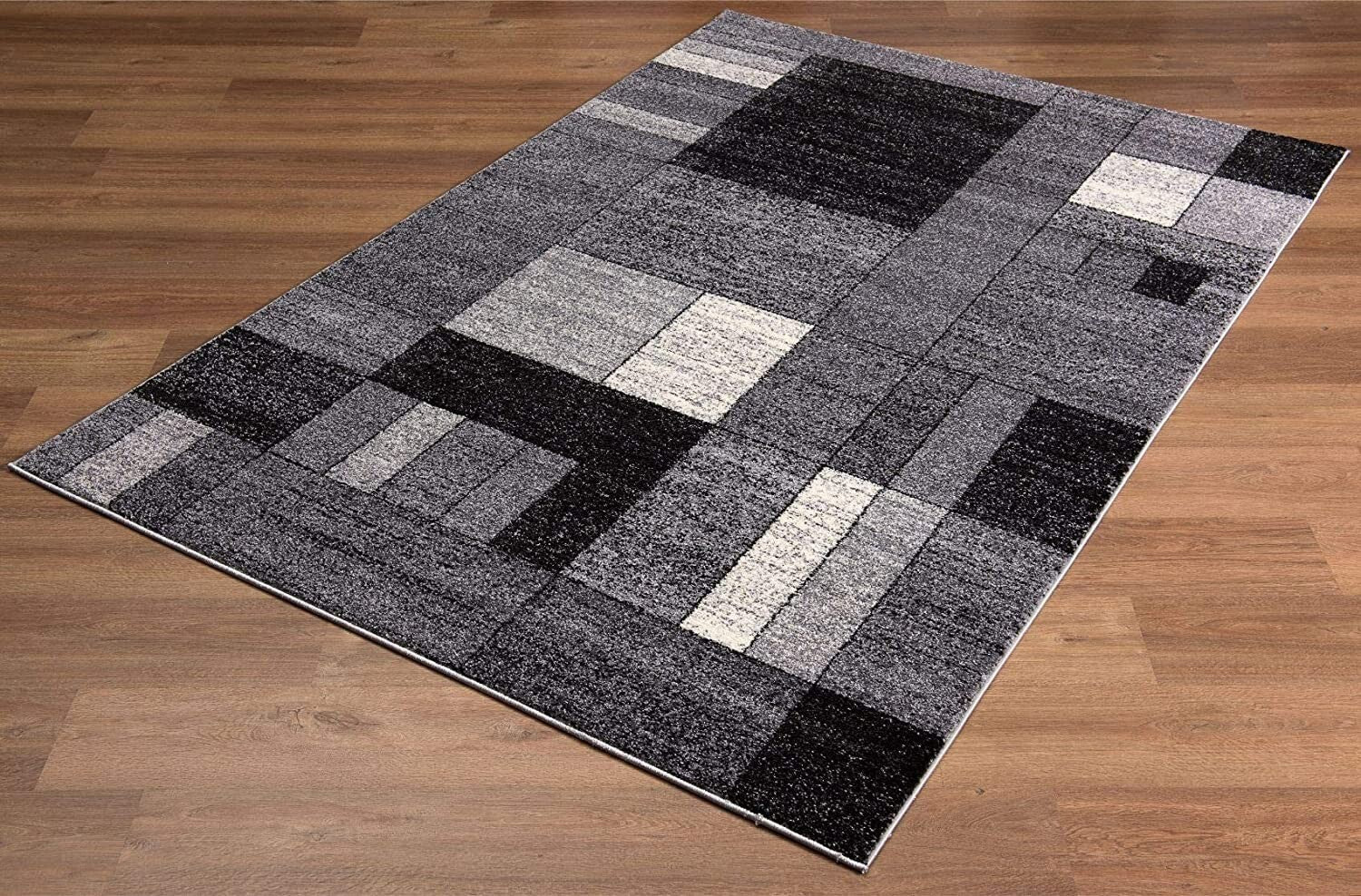 8' X 11' Gray Distressed Geometric Area Rug