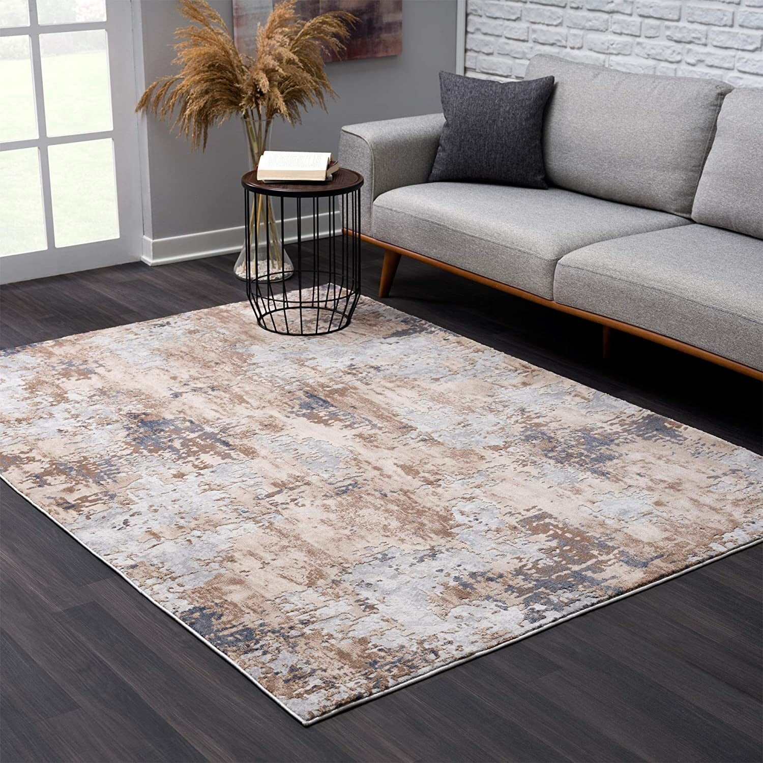 3' X 5' Beige And Ivory Abstract Area Rug