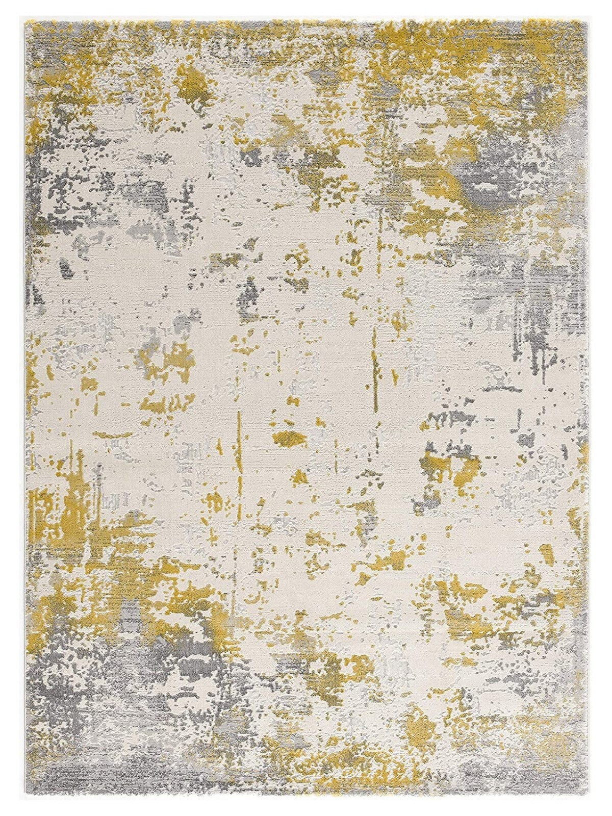 3' X 5' Gold And Gray Abstract Area Rug