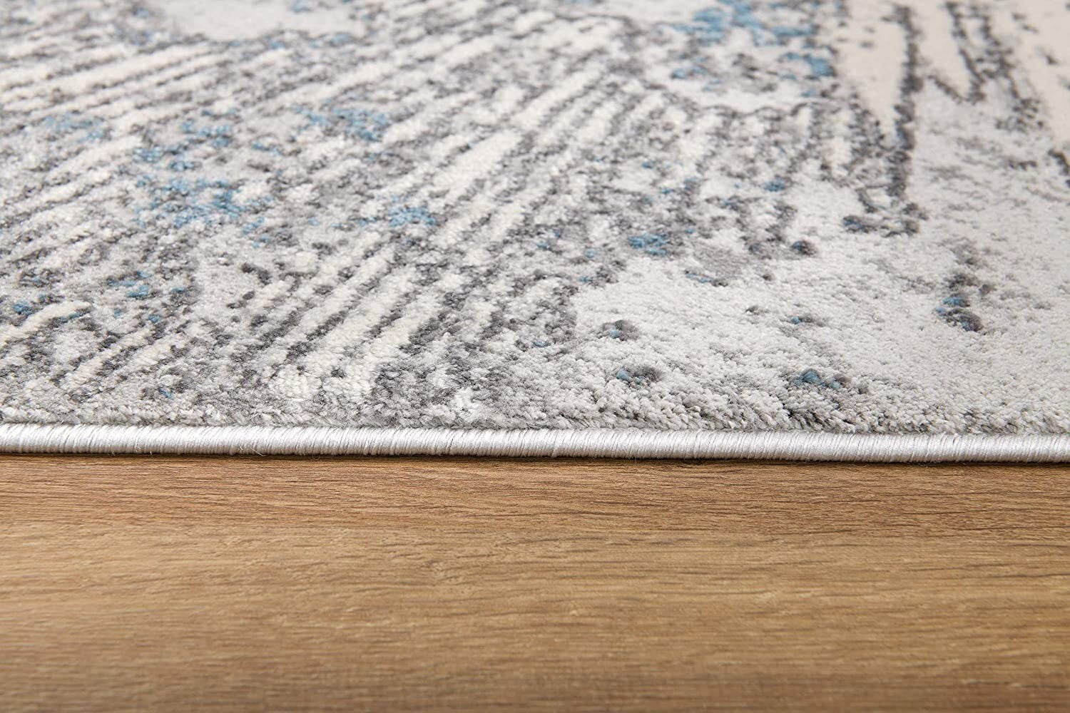 4' X 6' Blue Abstract Circular Motifs Area Rug