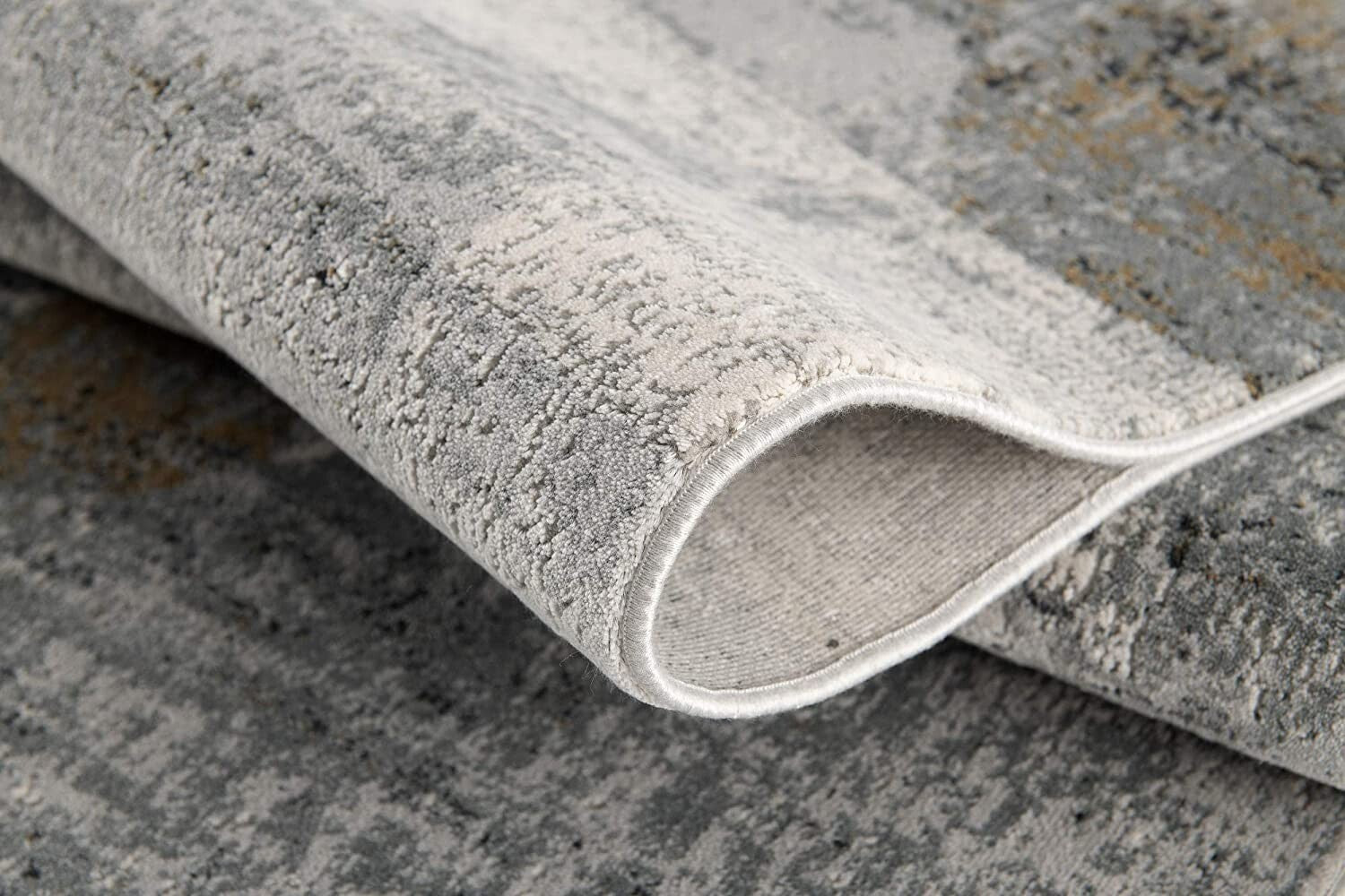 5' X 8' Gray Distressed Prism Modern Area Rug