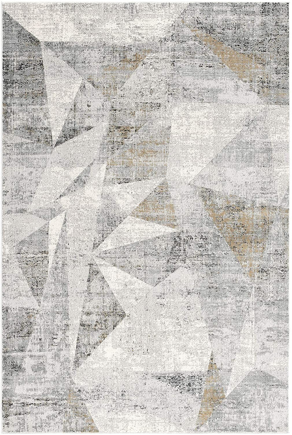 8' X 11' Gray Distressed Prism Modern Area Rug