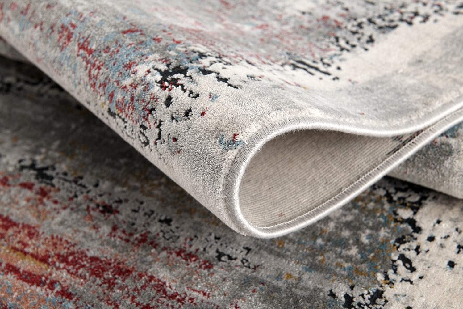 5' X 8' Gray Abstract Irregular Blocks Area Rug