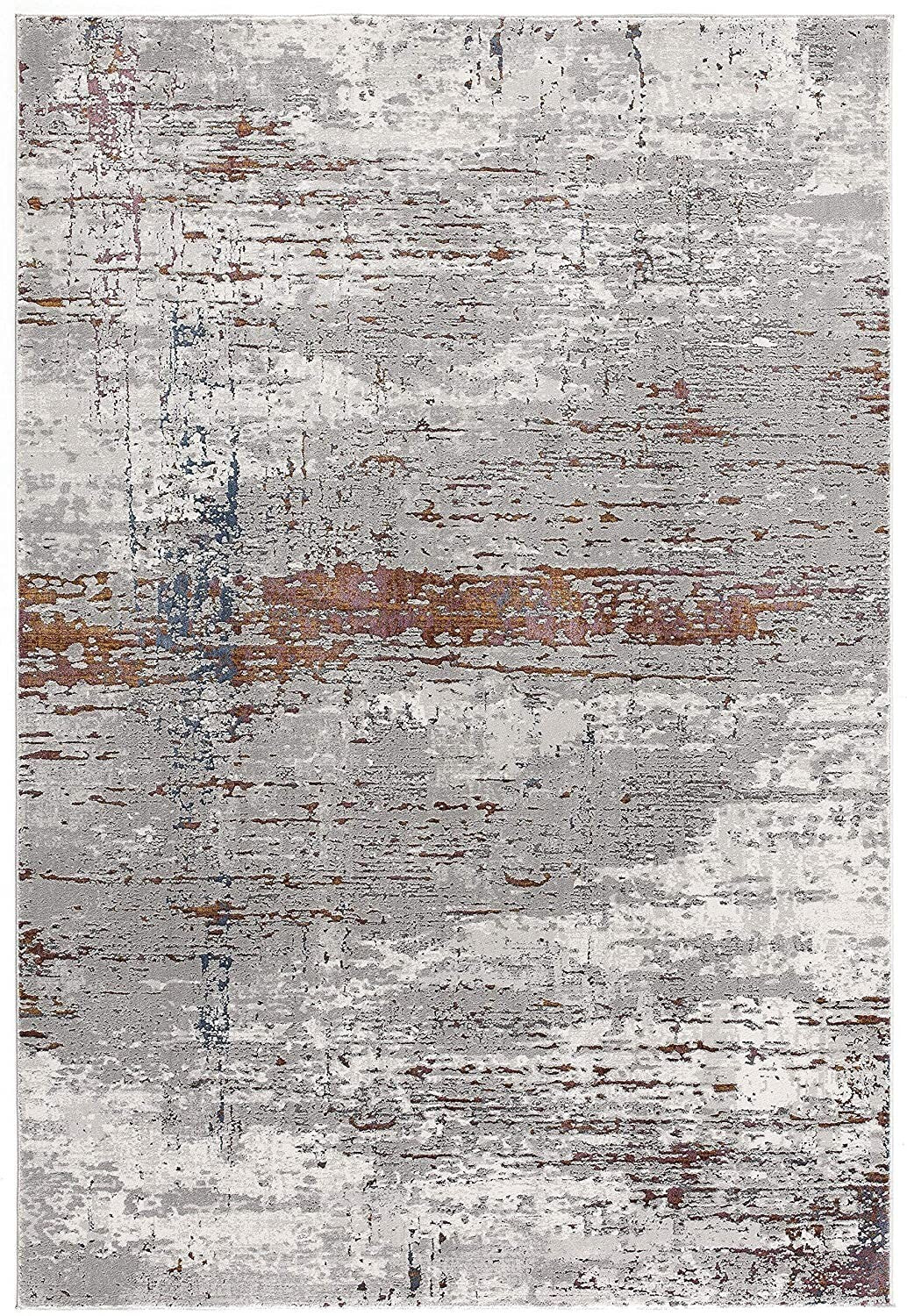 5' X 8' Gray And Brown Abstract Scraped Area Rug