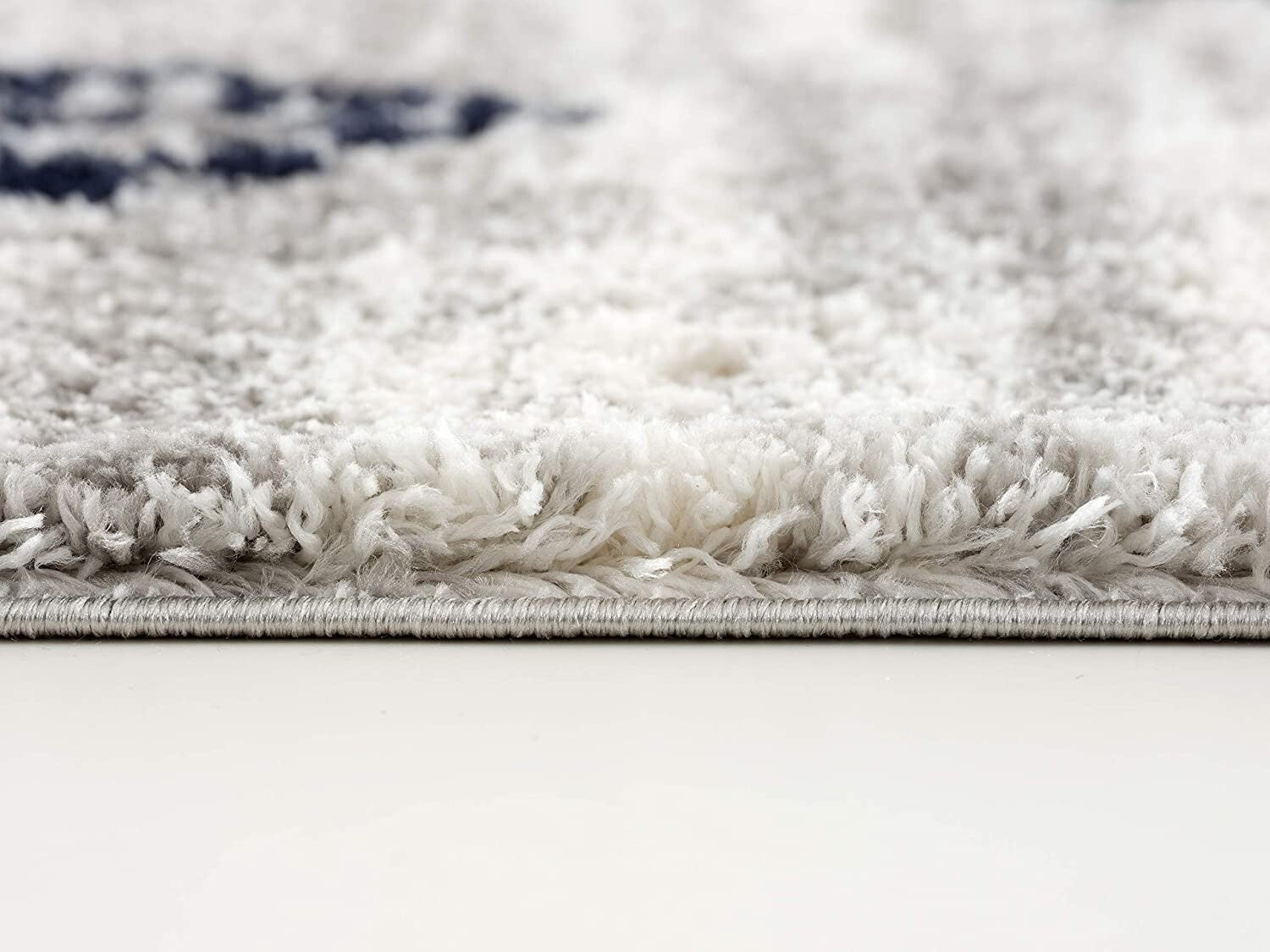 7' X 9' Gray And Navy Boho Chic Area Rug