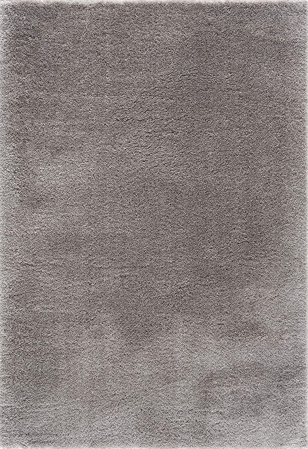 5' X 8' Gray Modern Solid Shag Area Rug