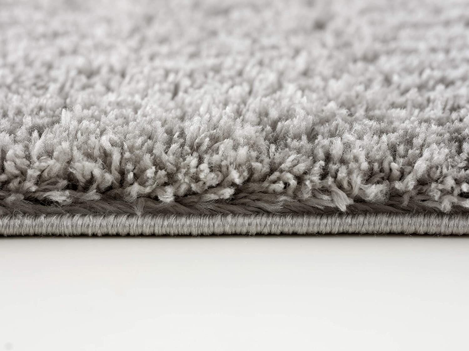 5' X 8' Gray Modern Solid Shag Area Rug