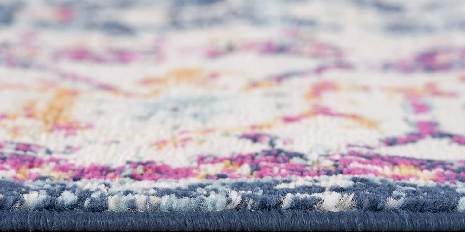 2' X 4' Navy Traditional Decorative Area Rug
