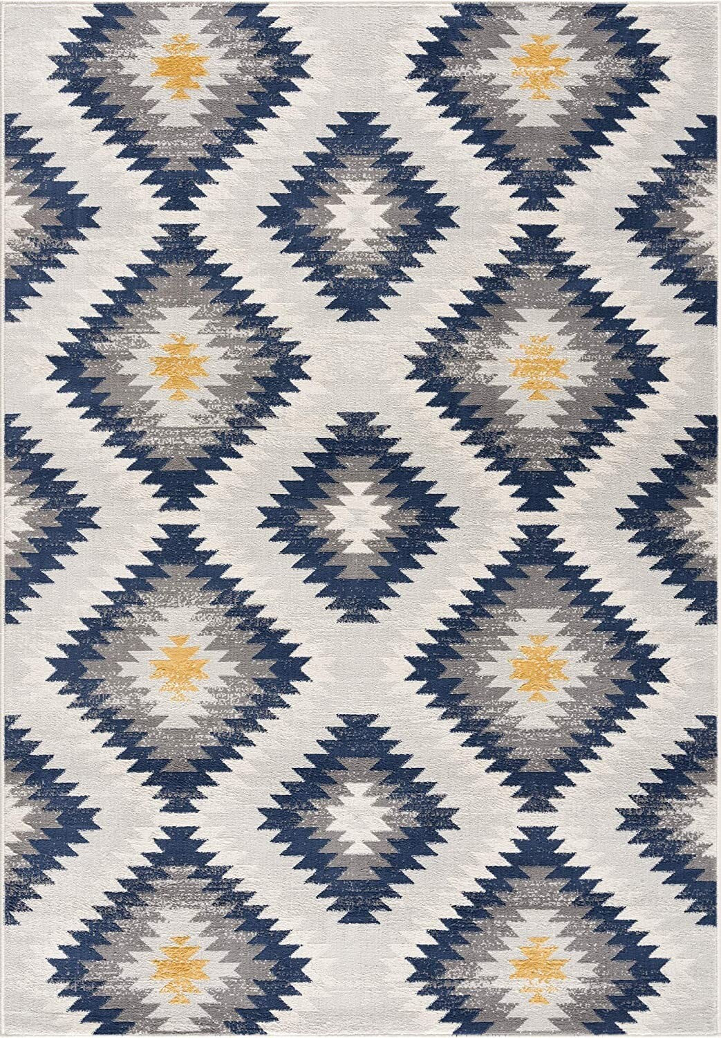 2' X 15' Blue And Gray Kilim Pattern Runner Rug