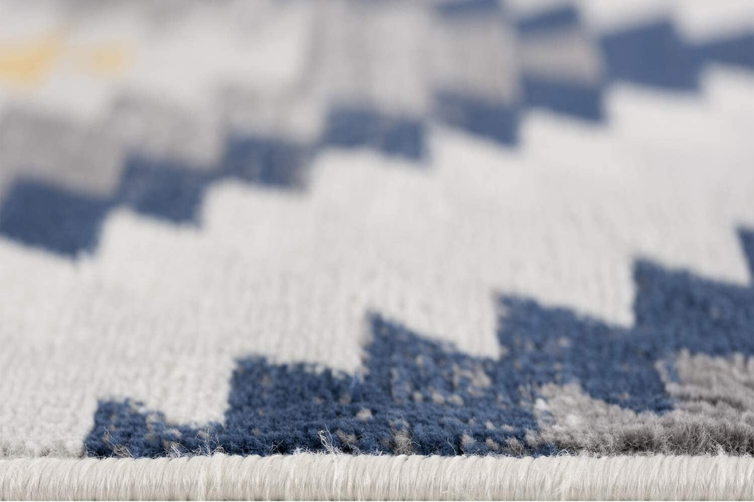 2' X 15' Blue And Gray Kilim Pattern Runner Rug