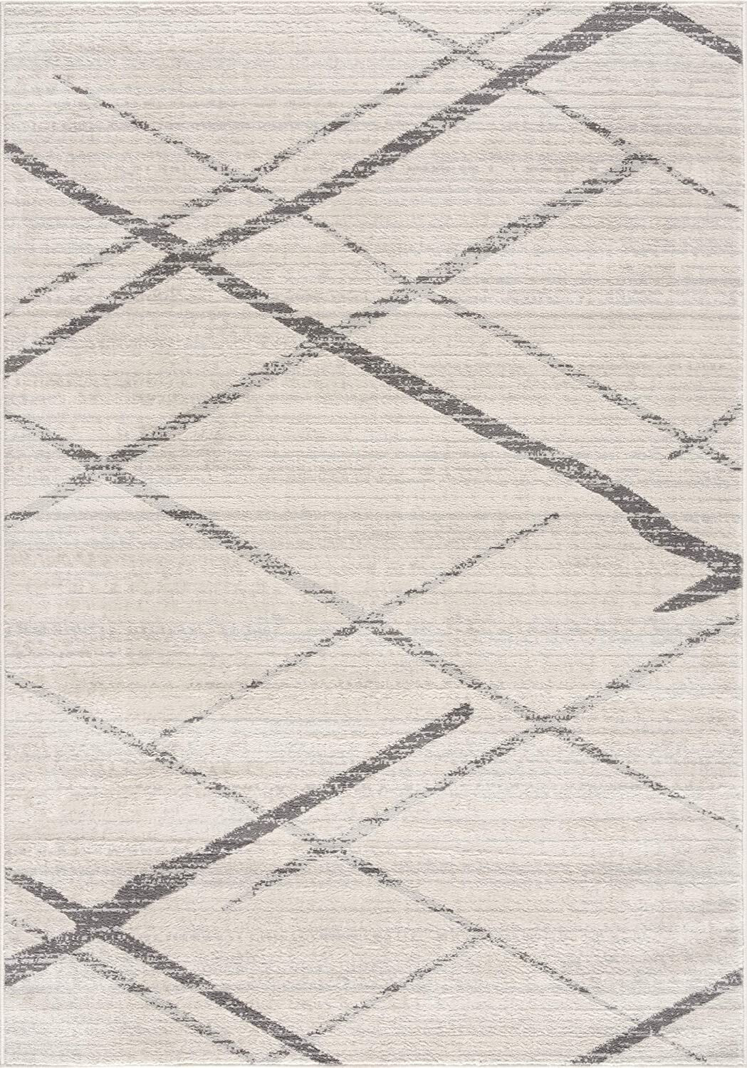 2' X 4' Gray Modern Abstract Pattern Area Rug