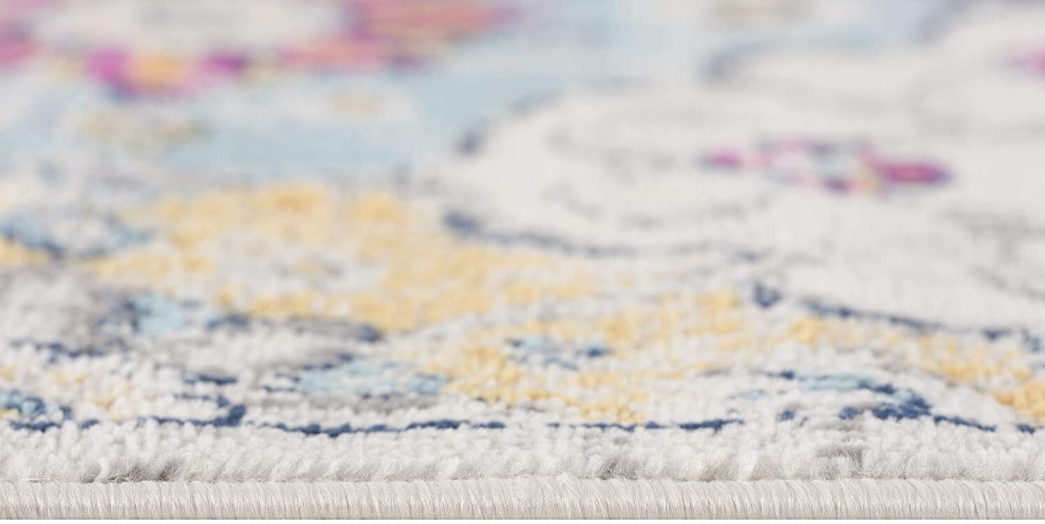 2' X 13' Rust Distressed Floral Runner Rug