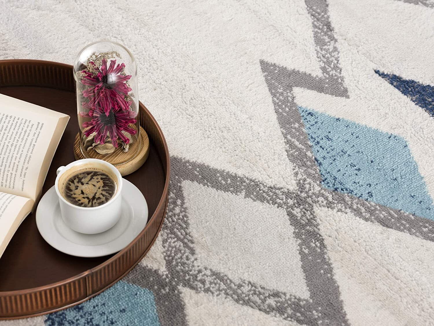 2' X 4' Navy And Ivory Tribal Pattern Area Rug