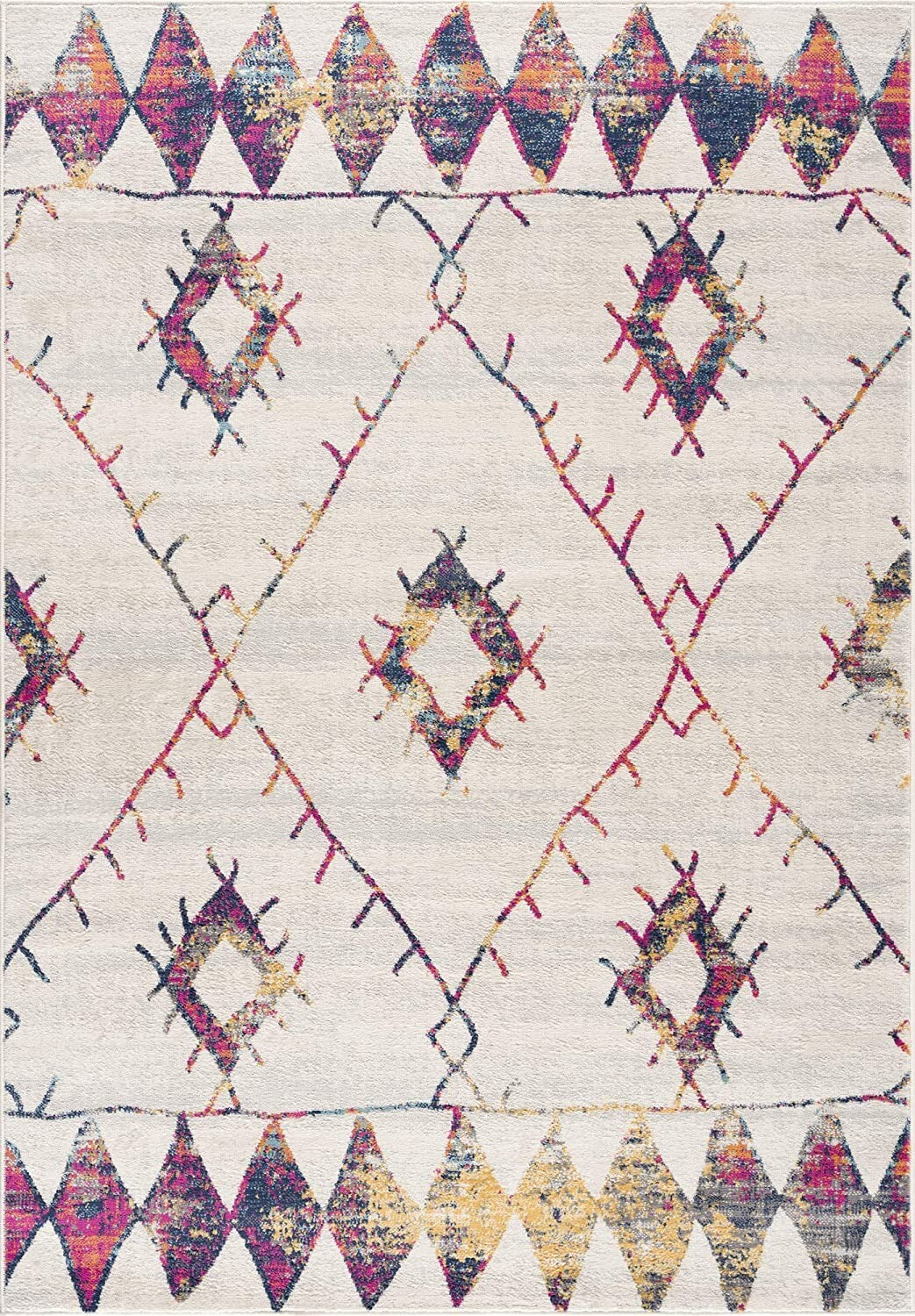 2' X 4' White Berber Pattern Area Rug