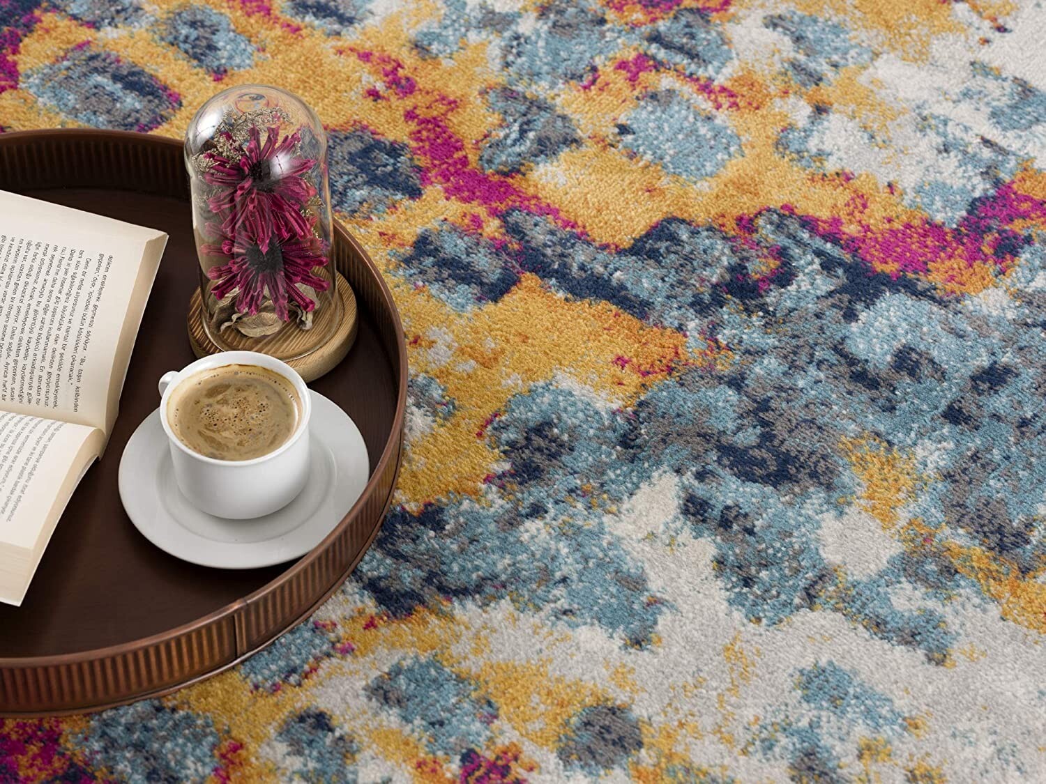 4' X 6' Multicolored Abstract Painting Area Rug