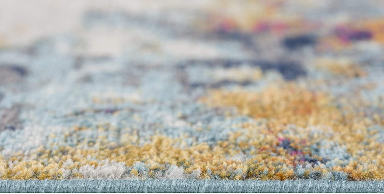 5' X 8' Multicolored Abstract Painting Area Rug